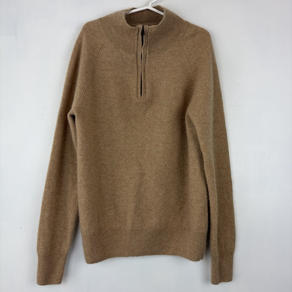 Crewcuts J Crew Cashmere Sweater Luxury Girl Boy Large 10 Camel Tan Quarter Zip